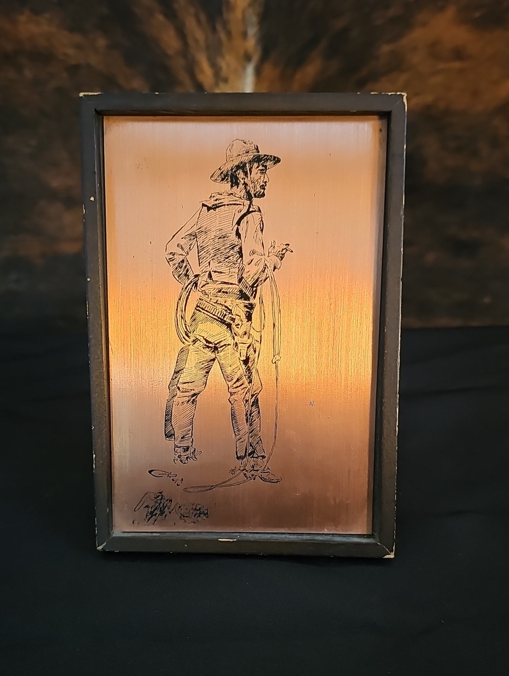 Original C M Russel Etched On Copper